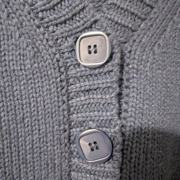 Zara | Oversized Pleated Sleeve Knit Cardigan In Navy - Picture 8 of 12